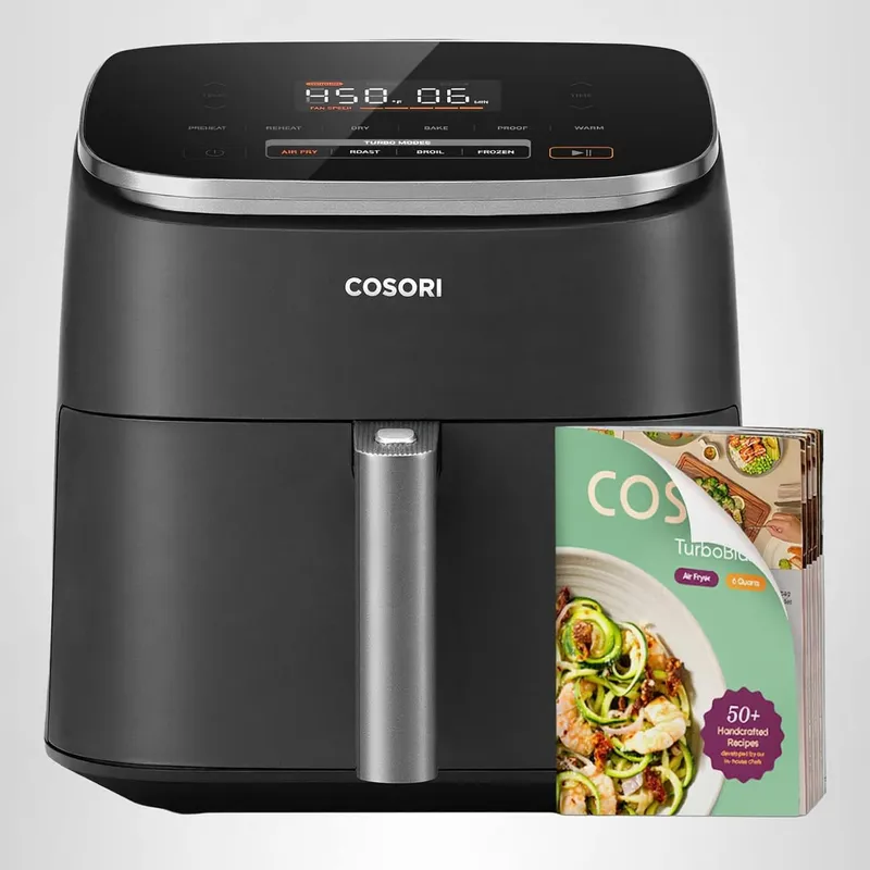 Cosori 9-in-1 TurboBlaze Air Fryer 6 Qt, Premium Ceramic Coating, 90°–450°F,...